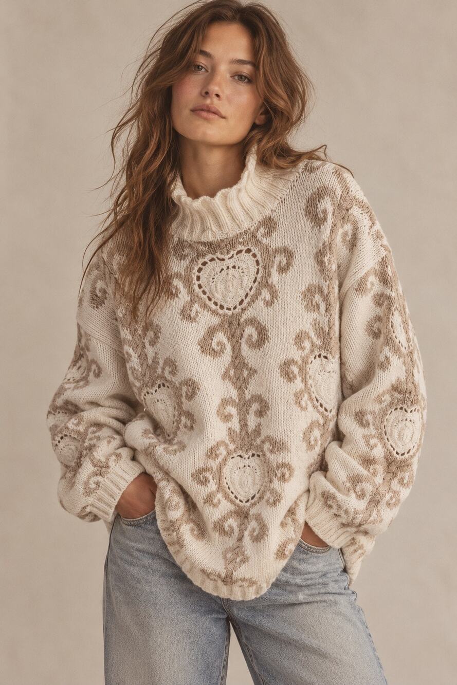Vintage 90s Express Tricot Ramie Cotton Oversized Sweater – Size L